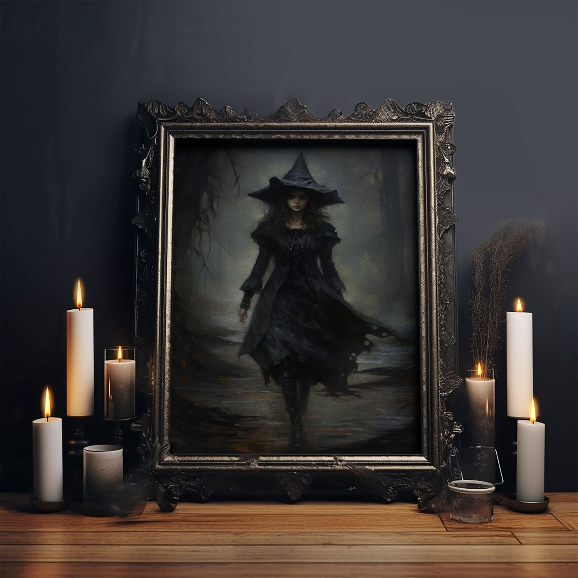 Halloween Witch Retro Gothic Victorian Art Print - Image 5