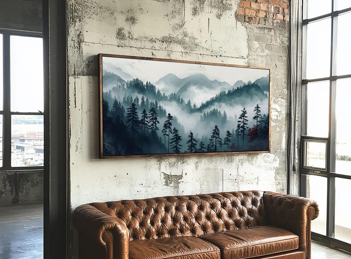 Foggy Blue Ridge Mountains Dawn Misty Pines Landscape Poster - Image 5