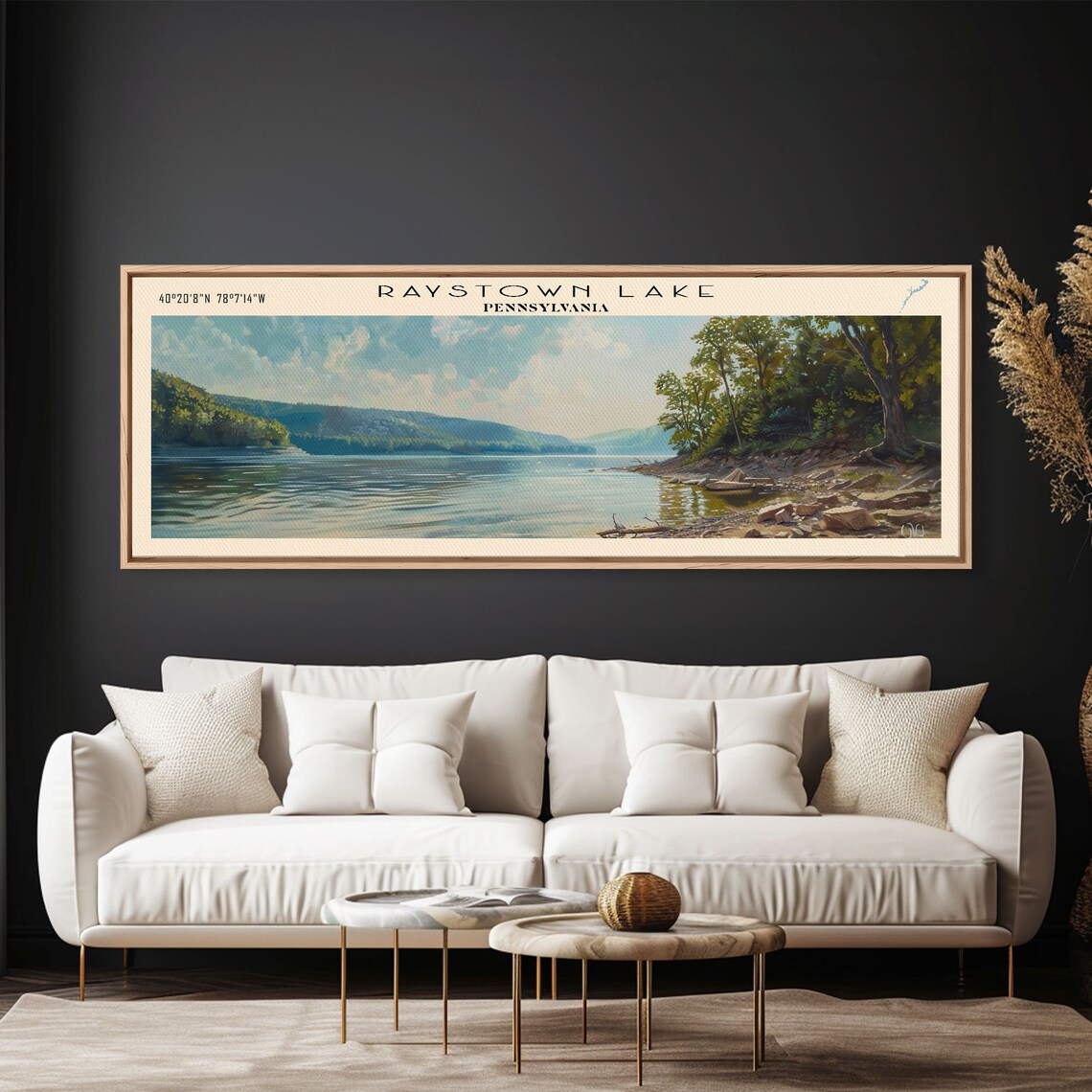 Raystown Lake Pennsylvania Wooded Shoreline Calm Water Travel Poster