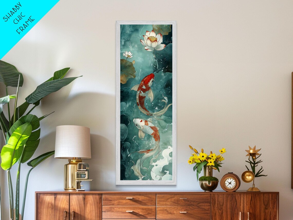 Wabi Sabi Koi Fish Art Print, Japanese Style Accent Piece - Image 4