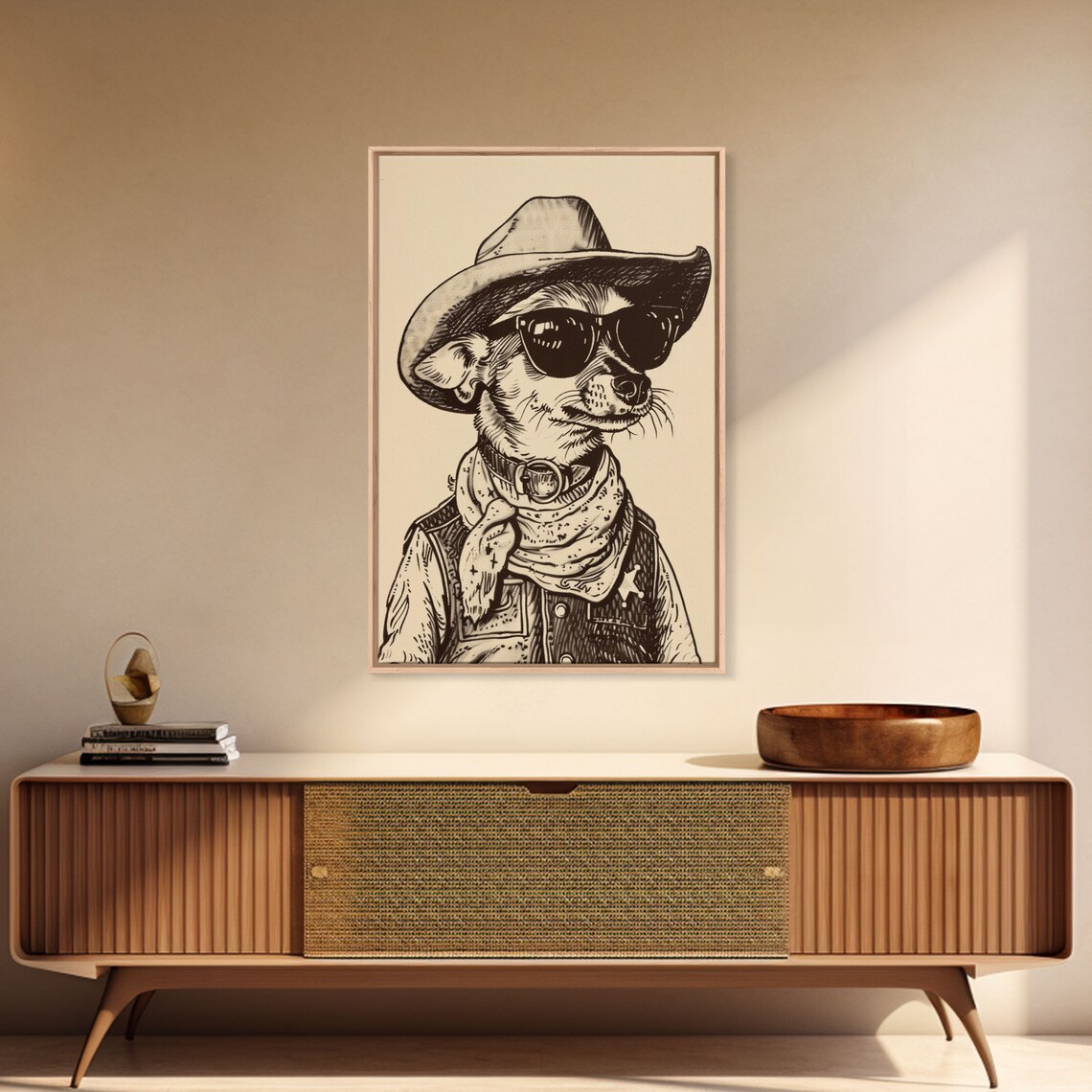 Cowboy Sheriff Chihuahua Art Print, Western Decor - Image 3