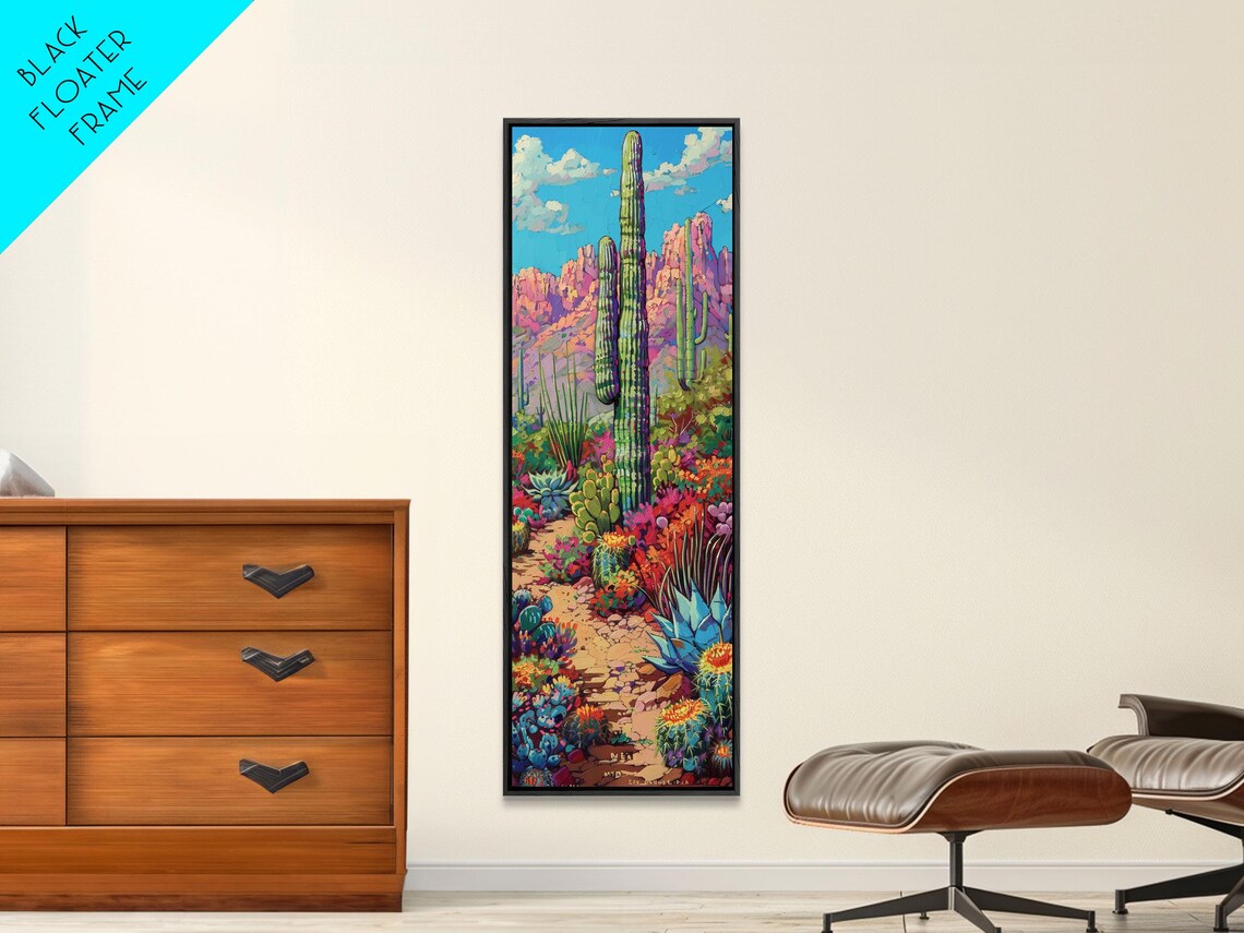 Colorful Desert Cactus Art Print, Western Landscape - Image 4