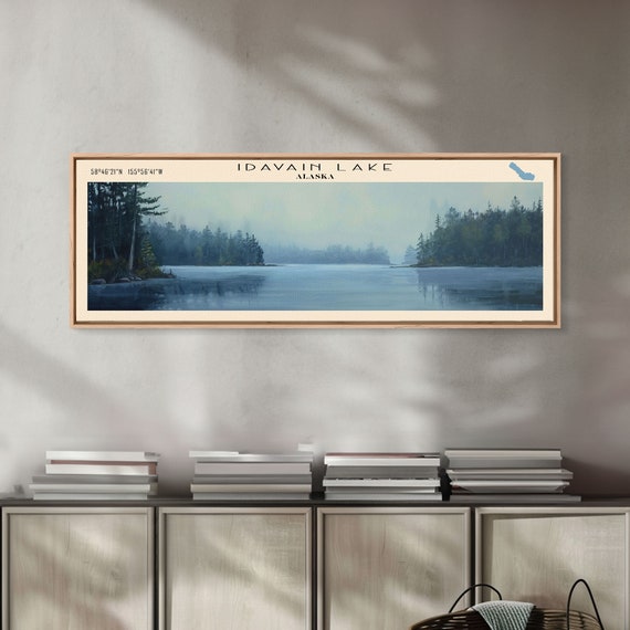 Idavain Lake Framed Print Lake House Decor Panoramic Wall Art Travel Poster Captivating Lake Painting Nature Art