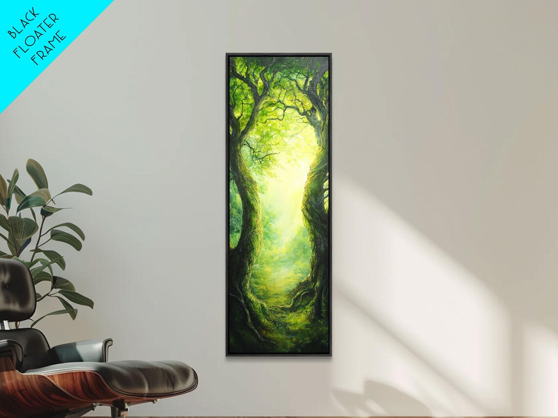 Enchanted Forest Archway Glowing Green Fantasy Nature Travel Poster