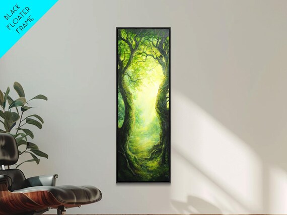 Fantasy Forest Landscape Painting Print Tall Narrow Wall Art Tall And Skinny Painting Landscape Wall Art Accent Piece