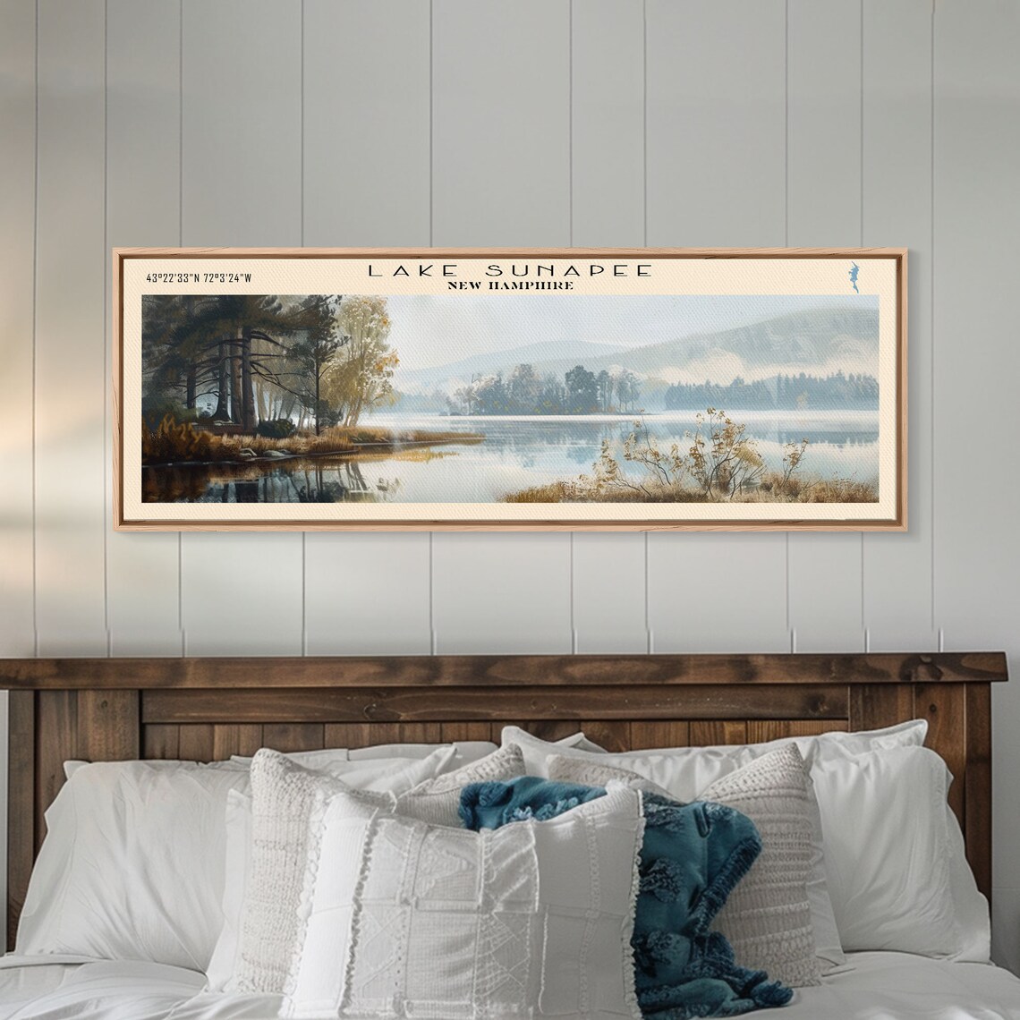 Lake Sunapee New Hampshire Travel Poster, Landscape Print