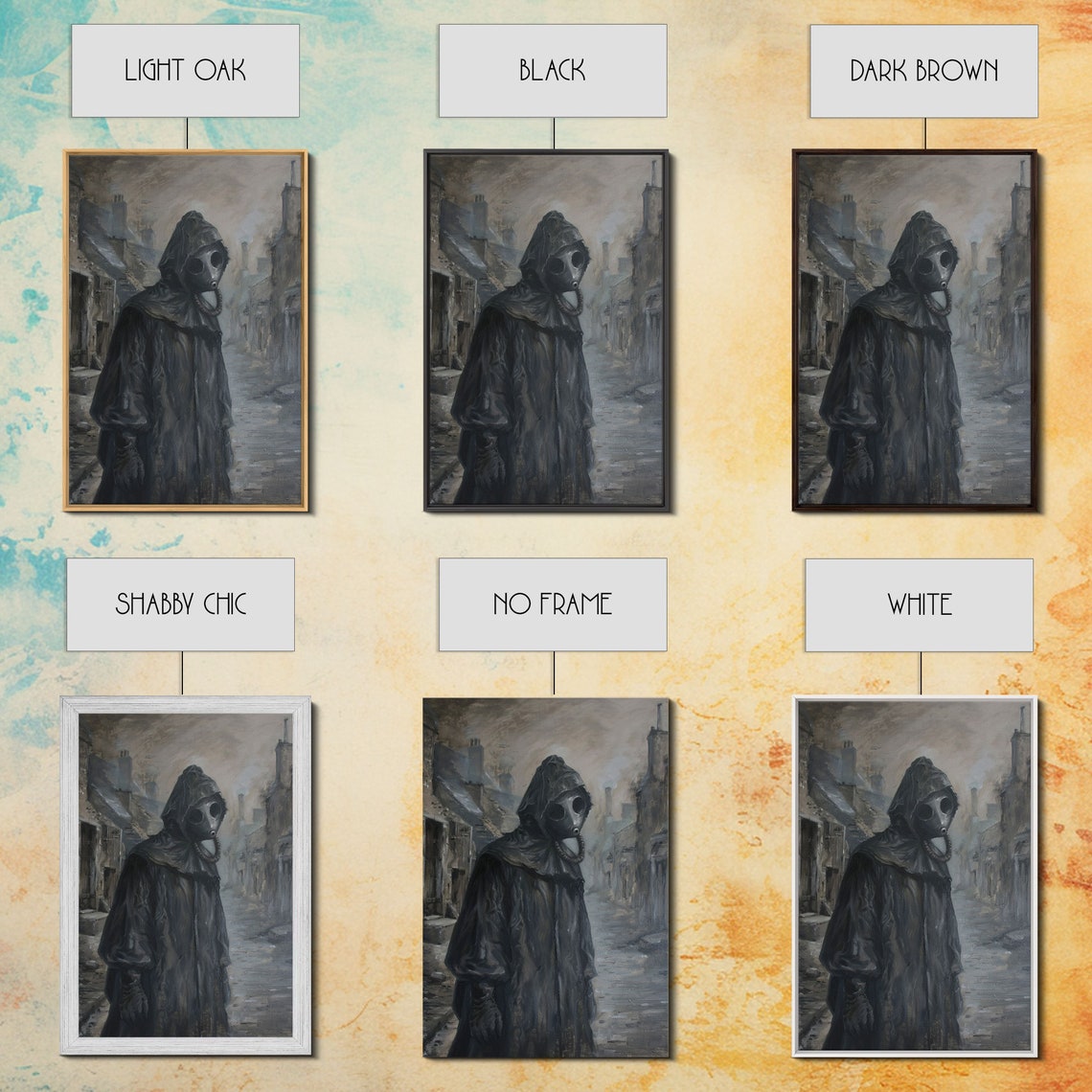 Plague Doctor Walking Through Abandoned Town Dark Academia Print - Image 3