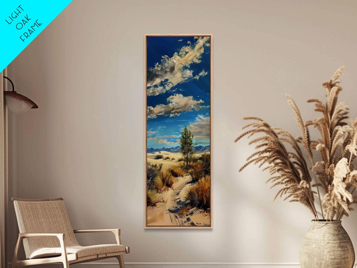 Lone Pine Tree In Western Desert Valley With Mountains Big Sky Poster