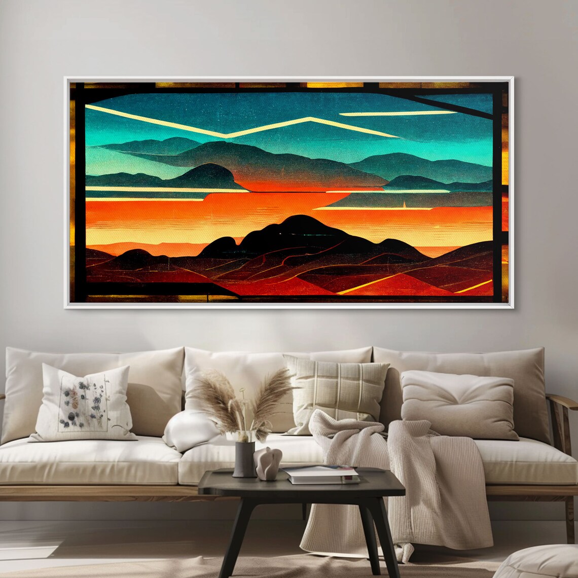 Pueblo Style Art Deco Sunset, Desert Wall Art Print - Image 6