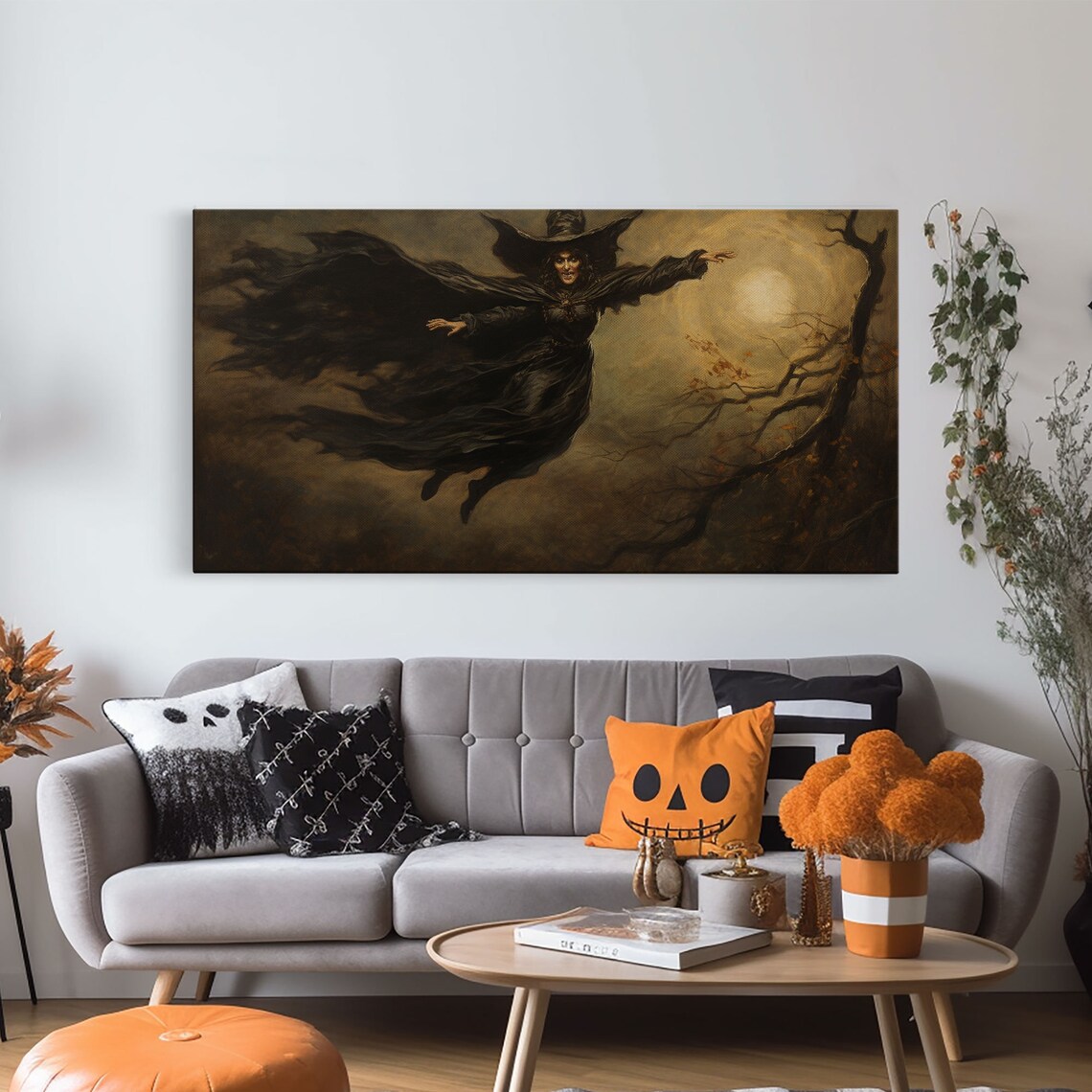 The Flying Witch Halloween Wall Art Poster Print - Image 5