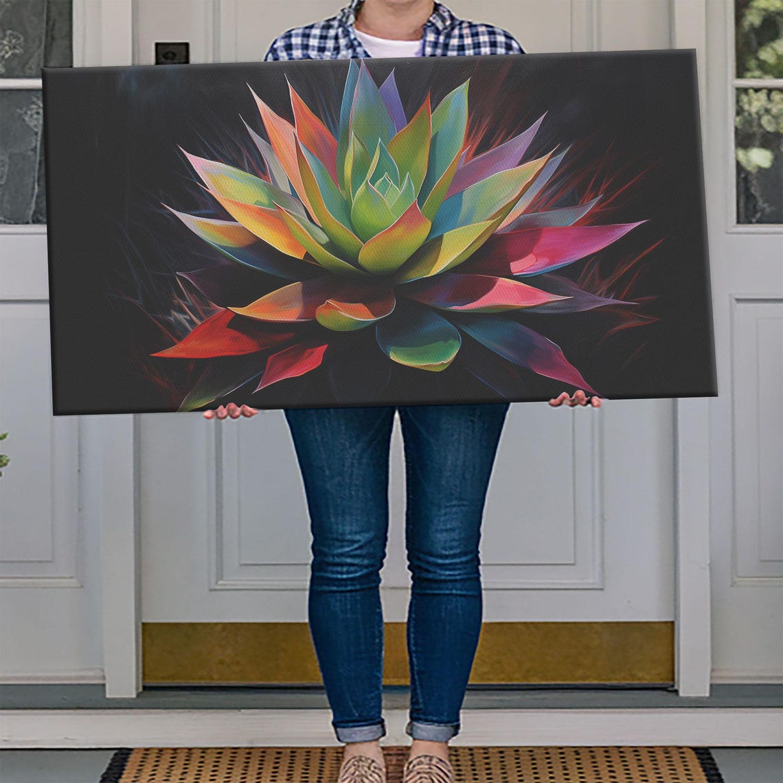 Rainbow Agave Southwest Art Framed Print Wall Art Wall Art Prints Southwestern Decor Framed Art Original Art - Image 4