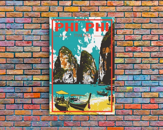 Phi Phi Island Wall Print Thailand Poster Beach Art Asia Wall Art Travel Wall Print Travel Poster Travel Wall Art Wall Print