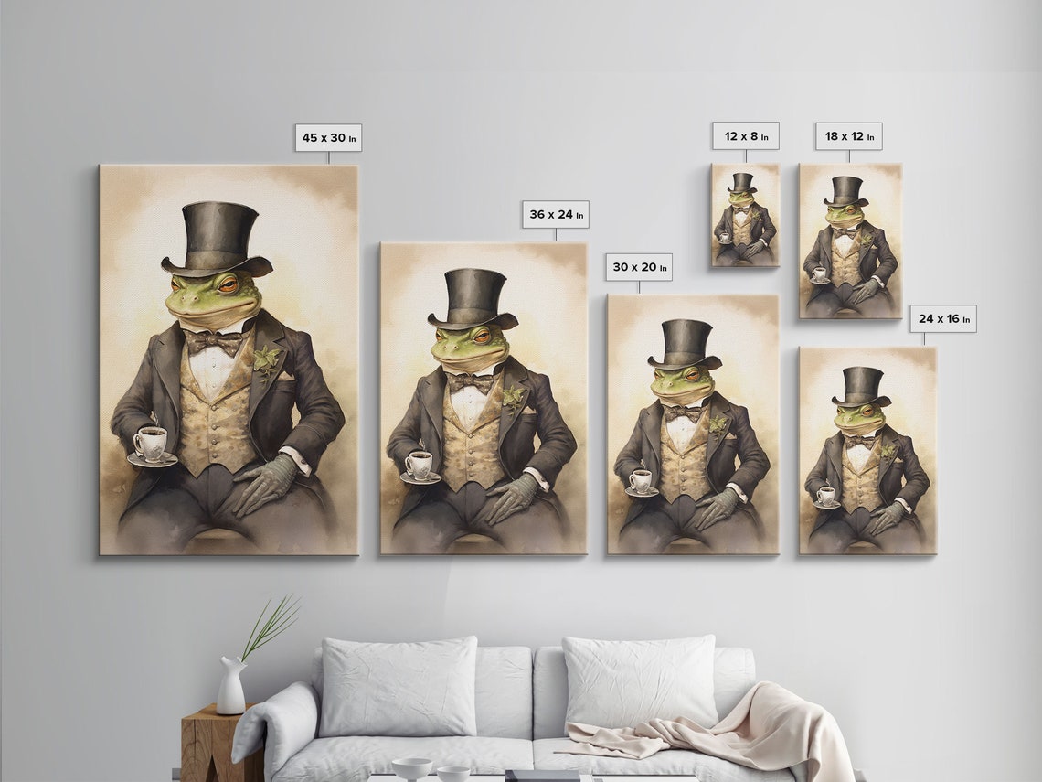 Victorian Business Toad In Top Hat Suit Funny Animal Portrait Poster - Image 2