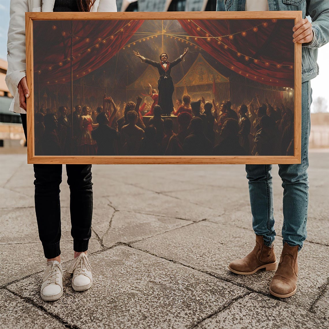 Ringmaster Triumph On Circus Stage Before Cheering Crowd Night Poster - Image 5