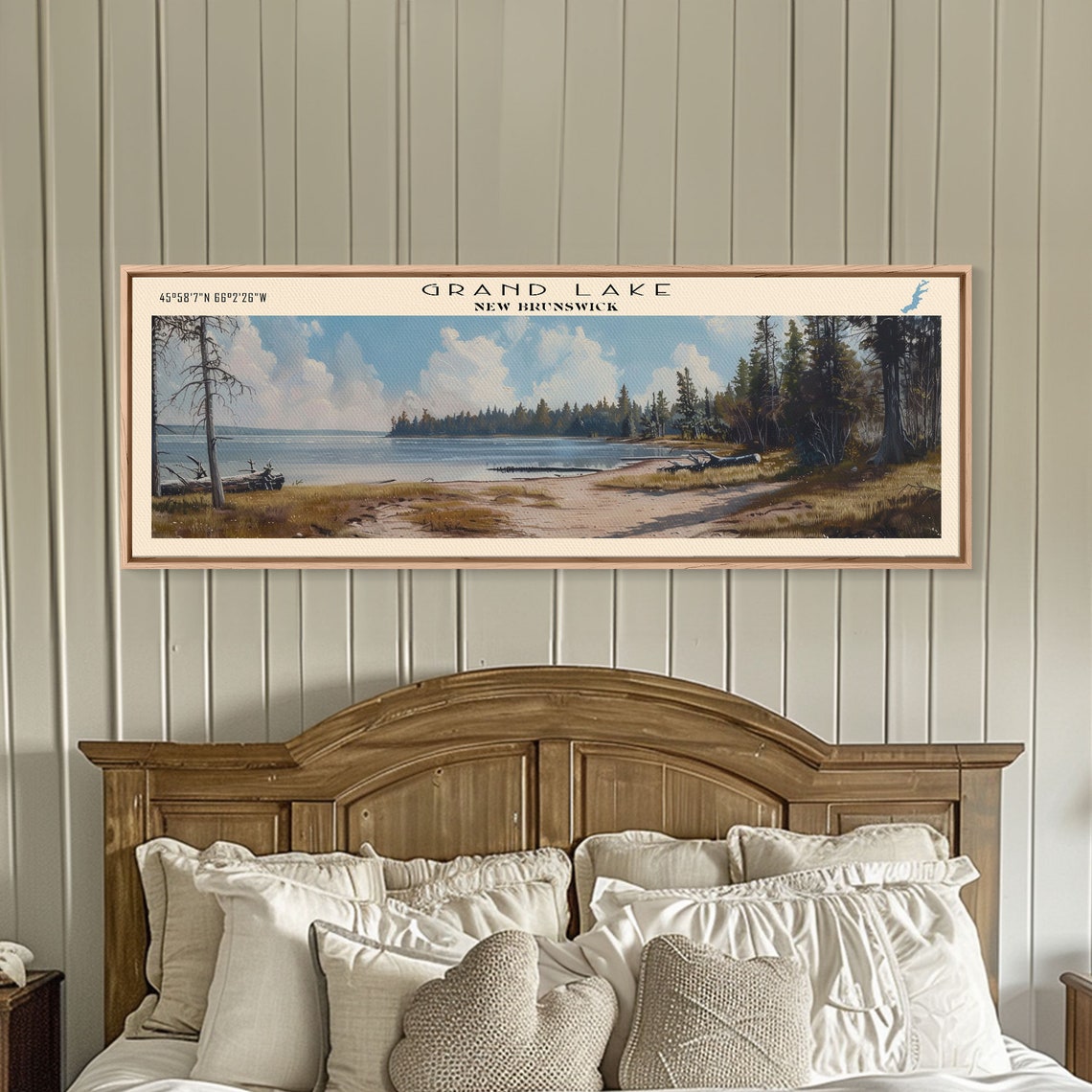Grand Lake New Brunswick Sunny Sandy Shore Forest Cove Poster