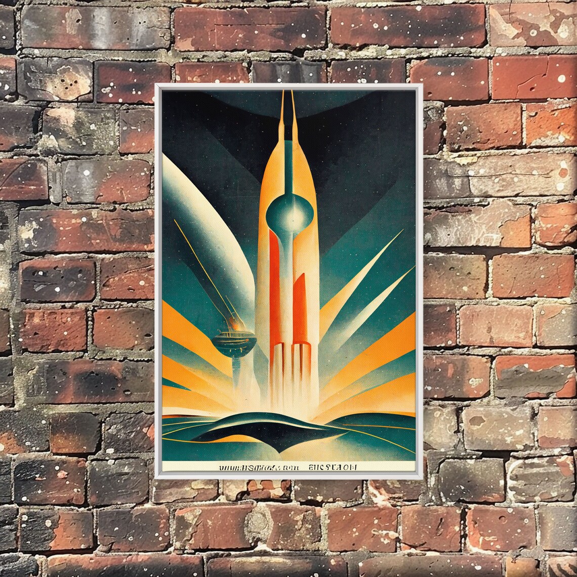 Art Deco Style Spaceship Space Exploration Poster - Image 4