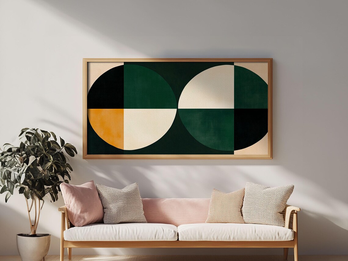 MCM Geometric Wall Art, Abstract Modern Poster