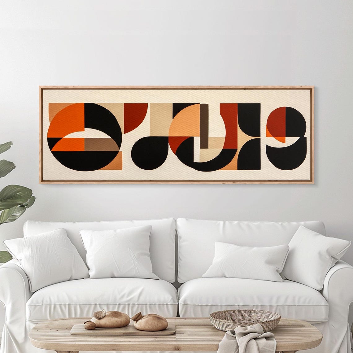 Geometric Circles Mid Century Modern Abstract Terracotta Art Poster - Image 3
