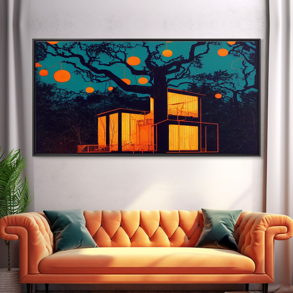 Surrealist Treehouse Art Print, Psychedelic Decor - Image 5