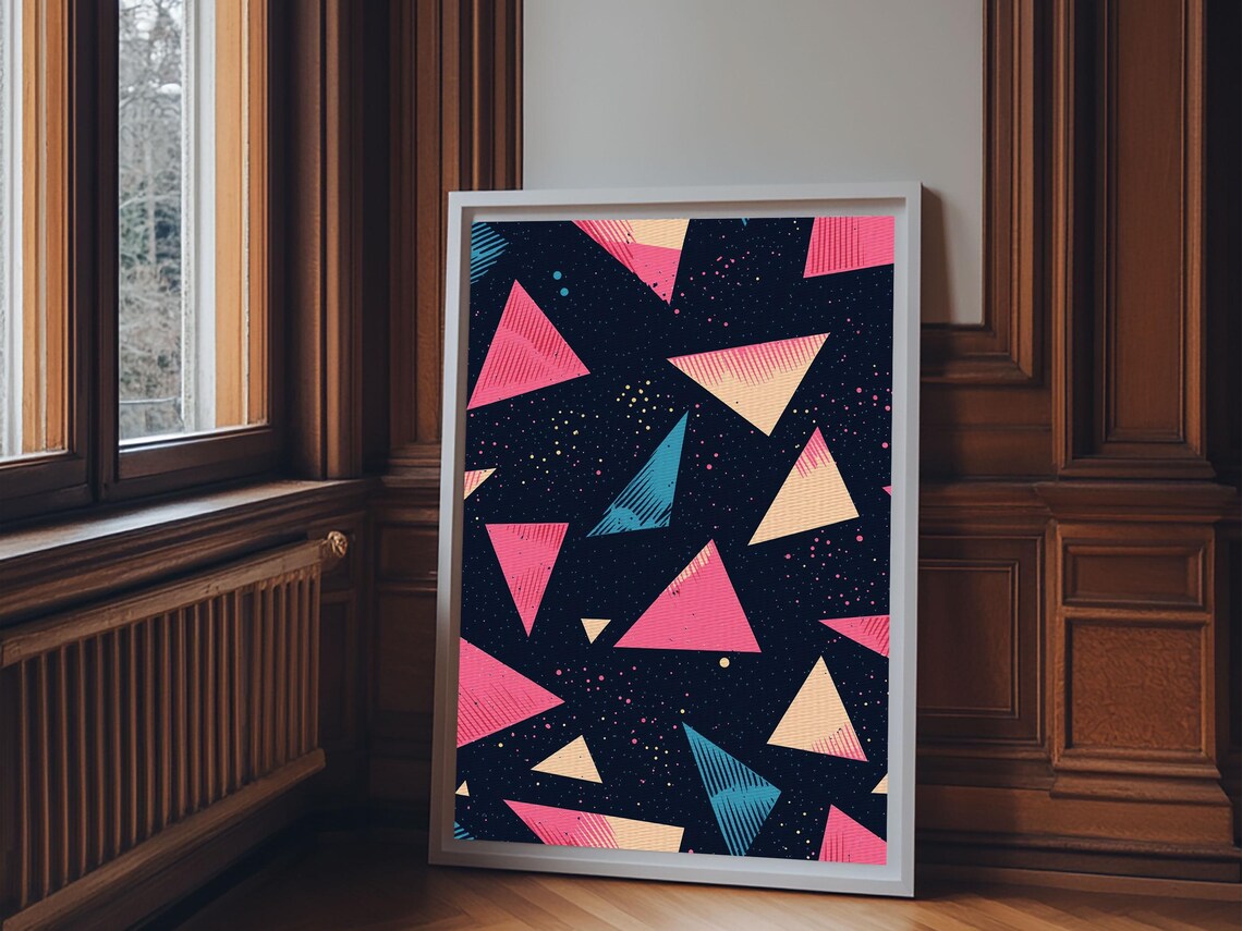 Retro 90s Style Synthwave Abstract Triangles - Image 4