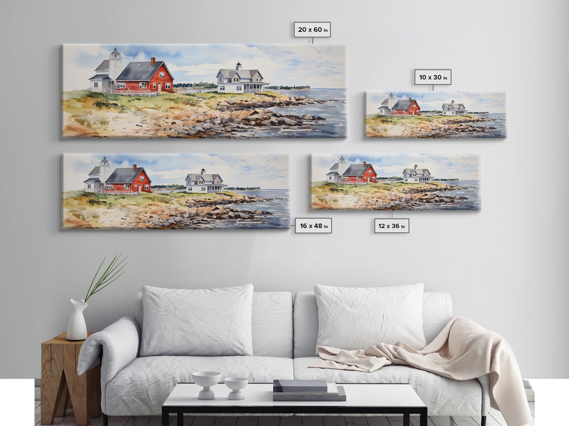 Maine Watercolor Painting Framed Print Maine Seaside Print Lupine Art Print Maine Art Print Lupine Painting Maine Landscape Art - Image 2