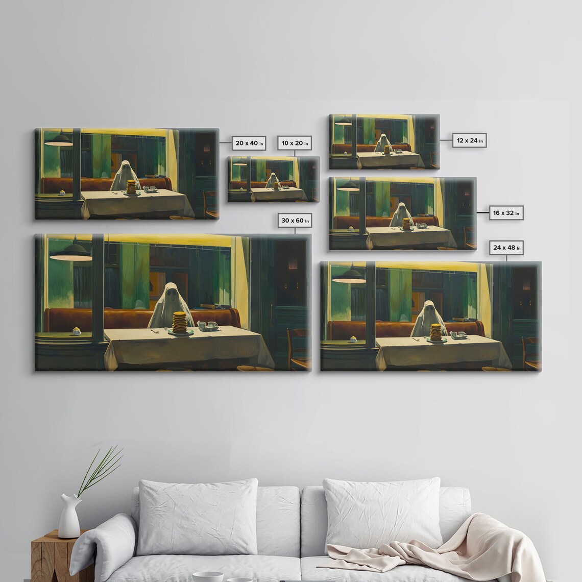 Haunted Diner Ghost Having A Stack Of Pancakes Art Print - Image 2