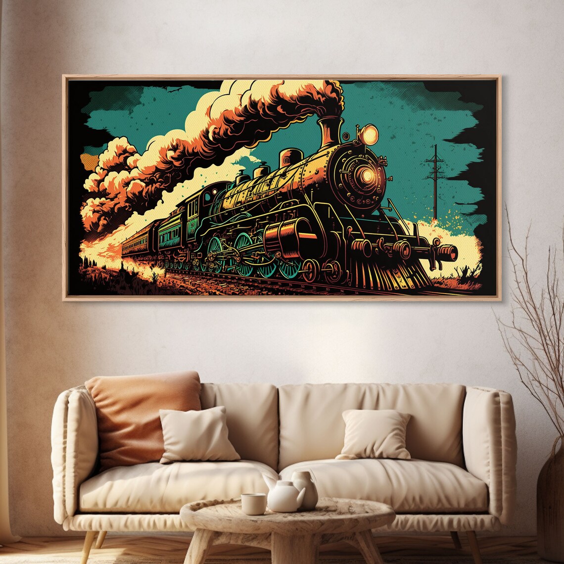 Pop Art Steam Train, Western Art Poster Print - Image 4