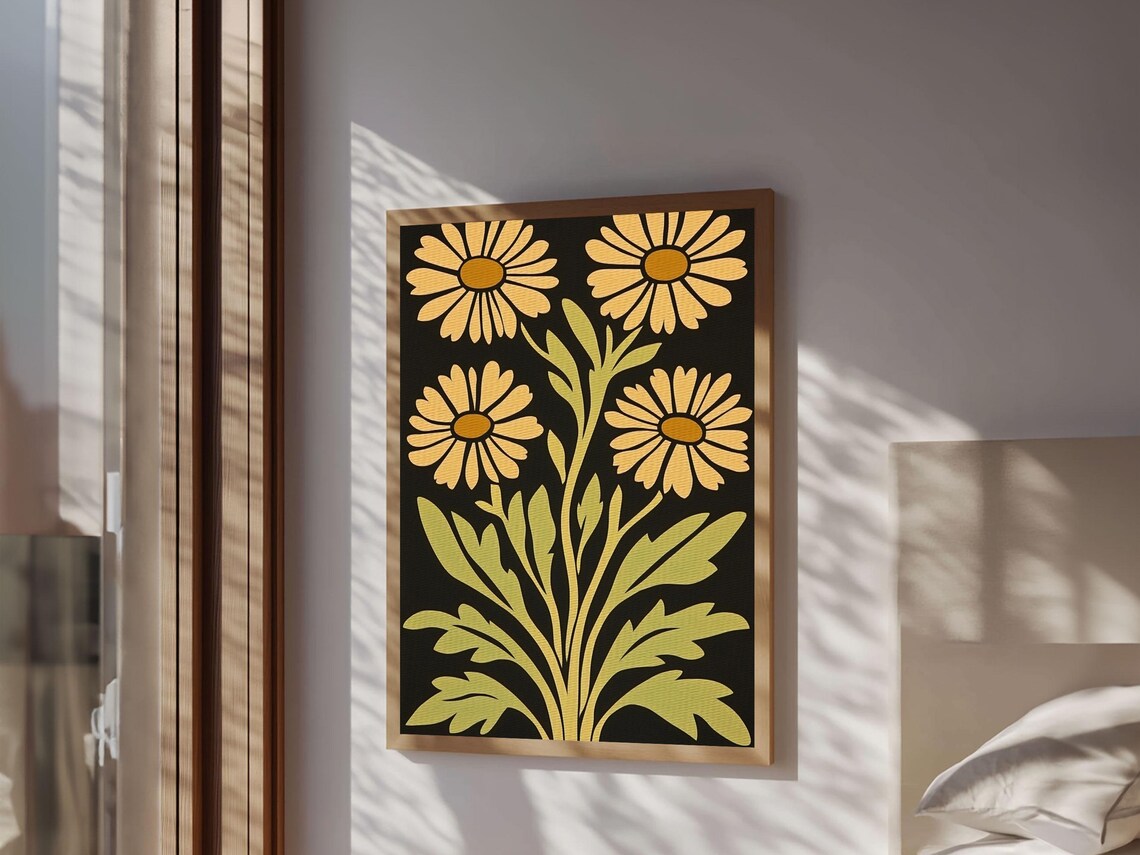 Mid Century Modern Abstract Flowers, Art Print - Image 5