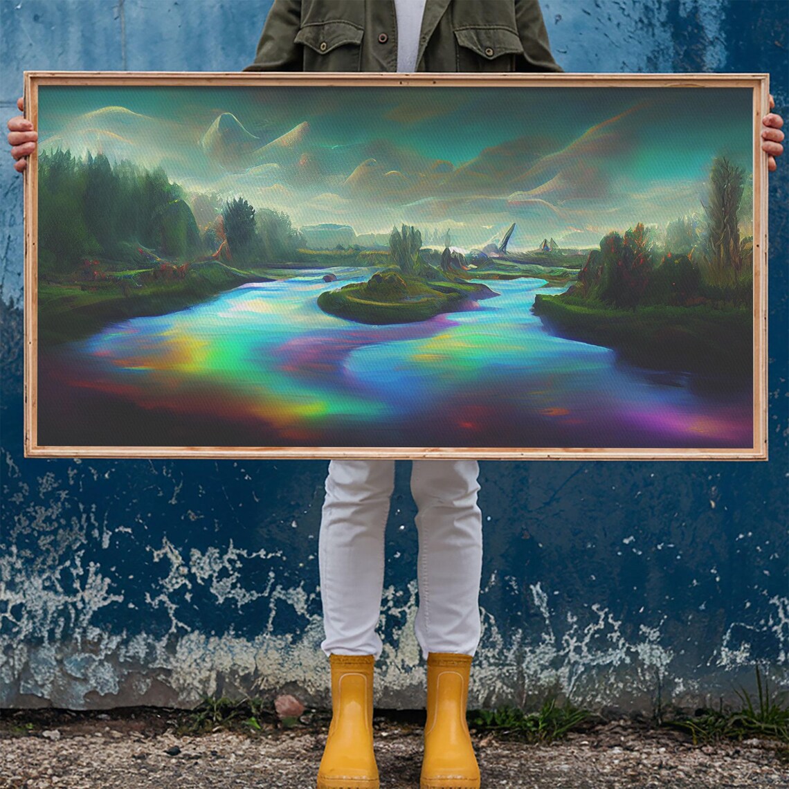 Psychedelic Trippy River Nature Art Print - Image 6