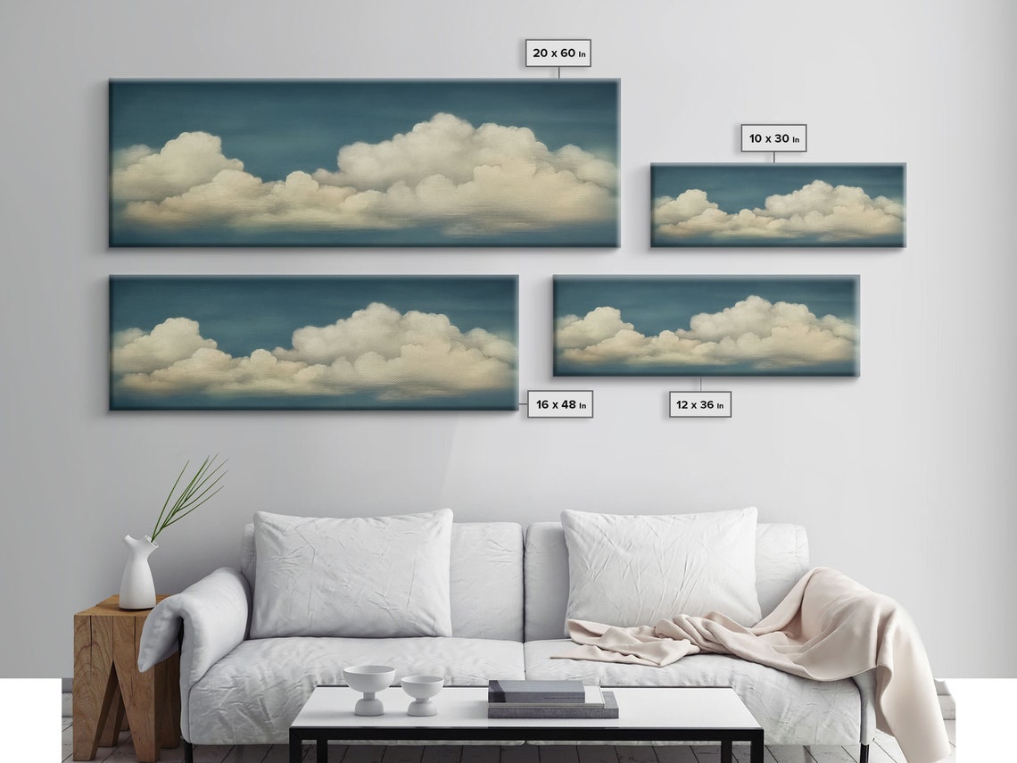 A Cloudy Day Wide Format Clouds Wall Art Panoramic Print Framed Print Panoramic Framed Cloudy Art Print - Image 2