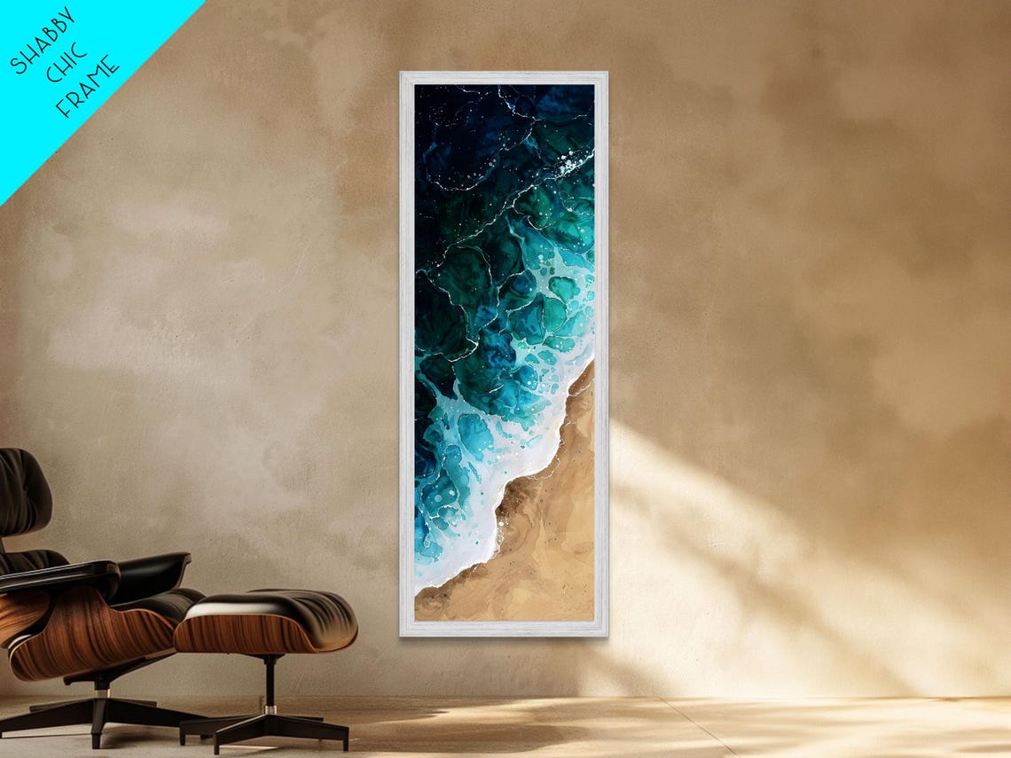Aerial Ocean Waves Over Sandy Shore Turquoise Coast Abstract Poster - Image 6
