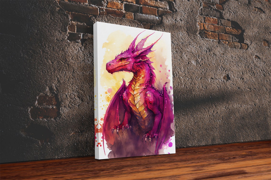 Watercolor Dragon Art Print - Image 2