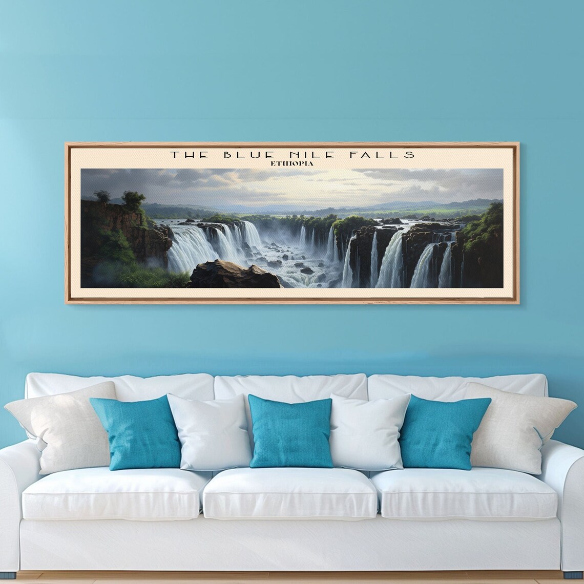 Blue Nile Falls Ethiopia Travel Poster, Panoramic Art - Image 6