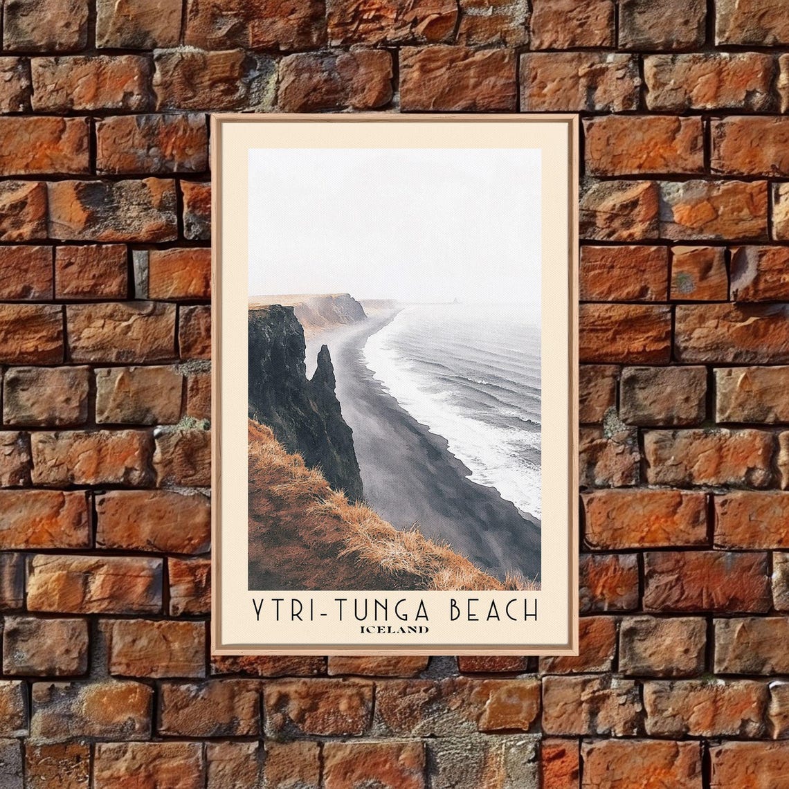 Ytri Tunga Beach Iceland Black Sand Cliffs Misty Coast Poster - Image 5