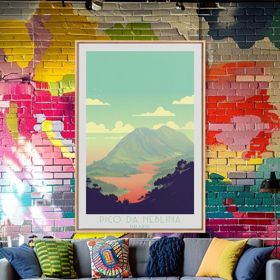 Pico Da Neblina Brazil Mountain Peak Lake View Sunset Travel Poster - Image 3