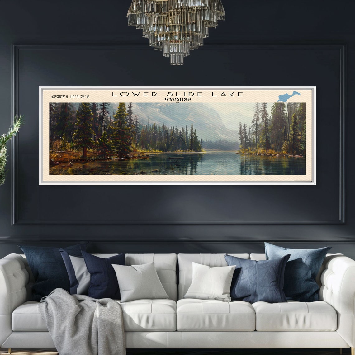 Lower Slide Lake Wyoming Towering Spruce Misty Mountain Mirror Poster - Image 5