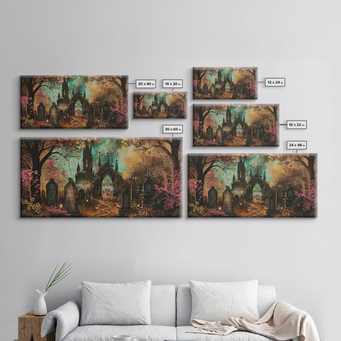 Ye Old Haunted Graveyard Halloween Art Print - Image 2
