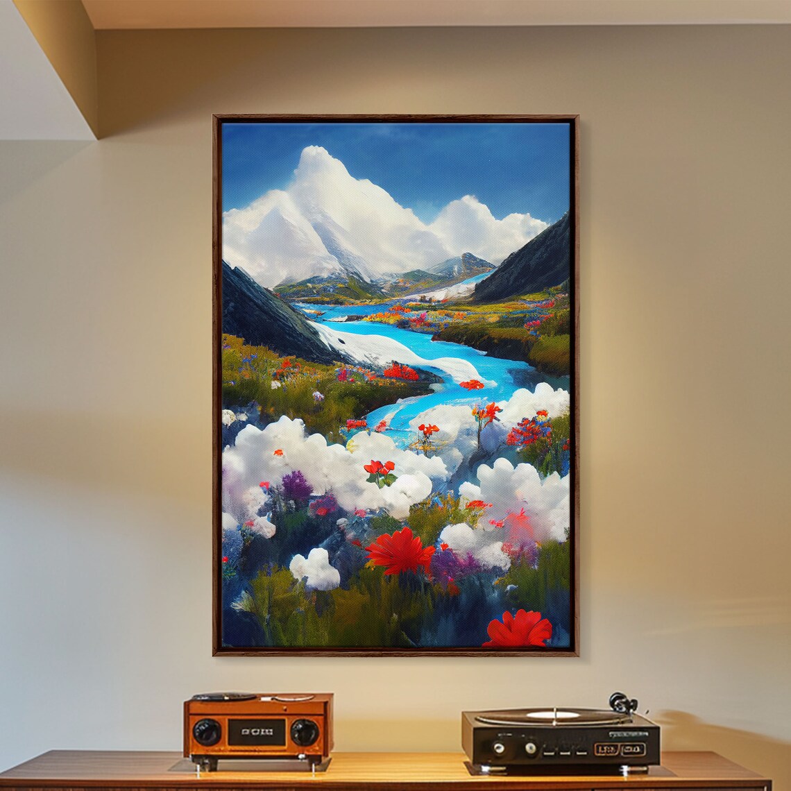 Colorful Fields Of Flowers In The Swiss Alps Art Print - Image 2