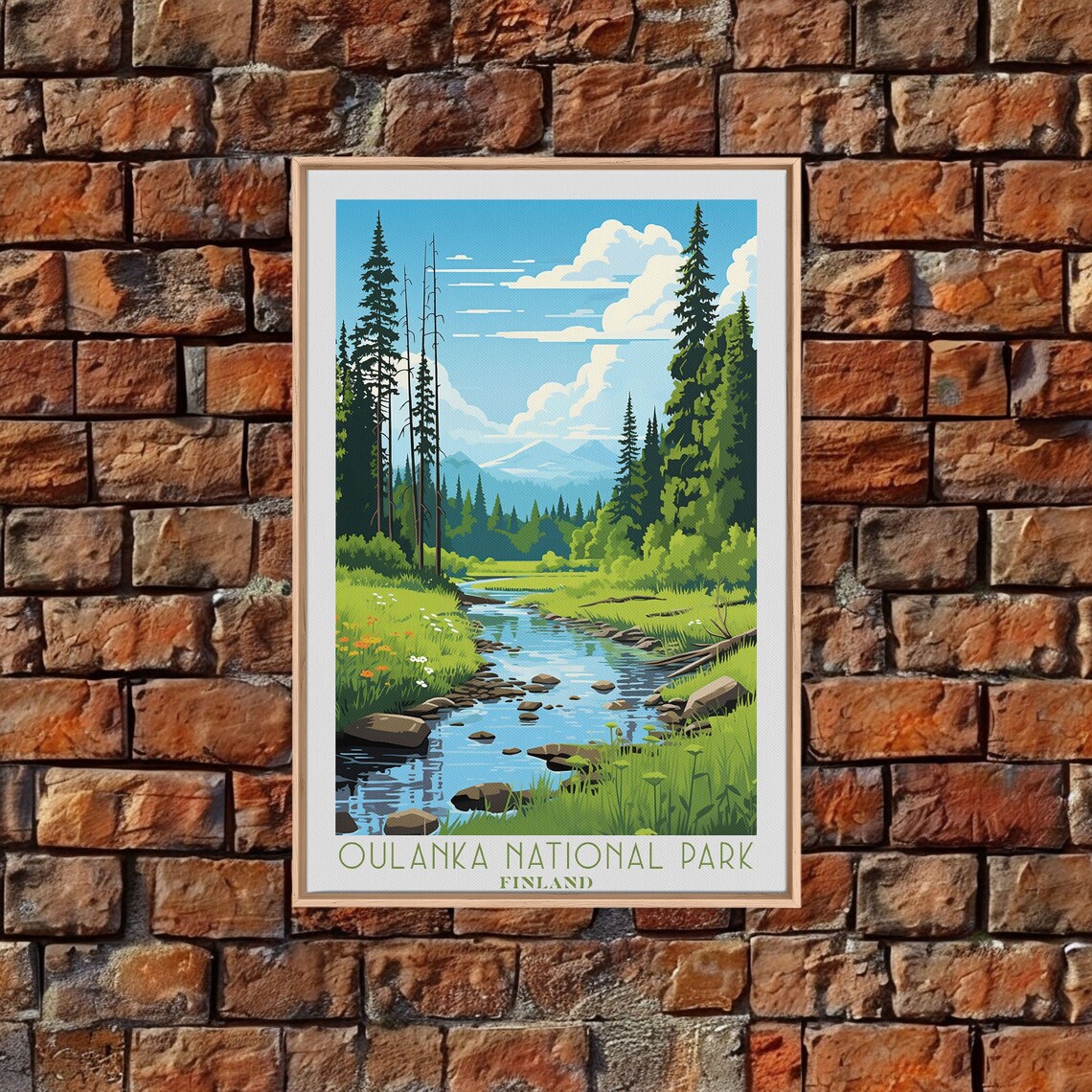 Oulanka National Park Finland Pine Forest Stream Wildflowers View Poster - Image 5