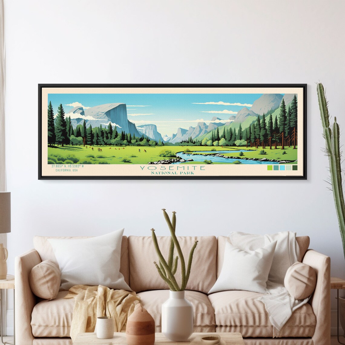 Yosemite National Park California Valley Meadow River Travel Poster - Image 6