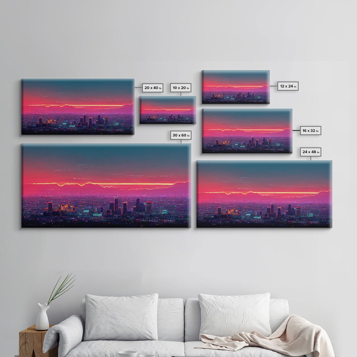 Los Angeles Sunset, Vaporwave California Art Print - Image 2
