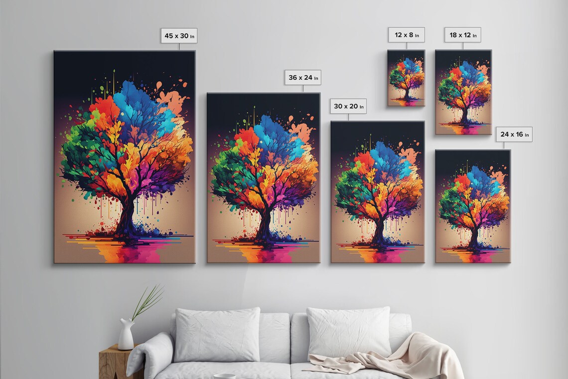 Abstract Tree Watercolor Art Print, Bohemian Landscape - Image 5