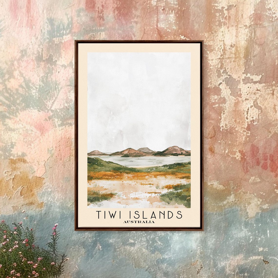 Tiwi Islands Australia Minimal Shoreline Watercolor Landscape Poster - Image 4