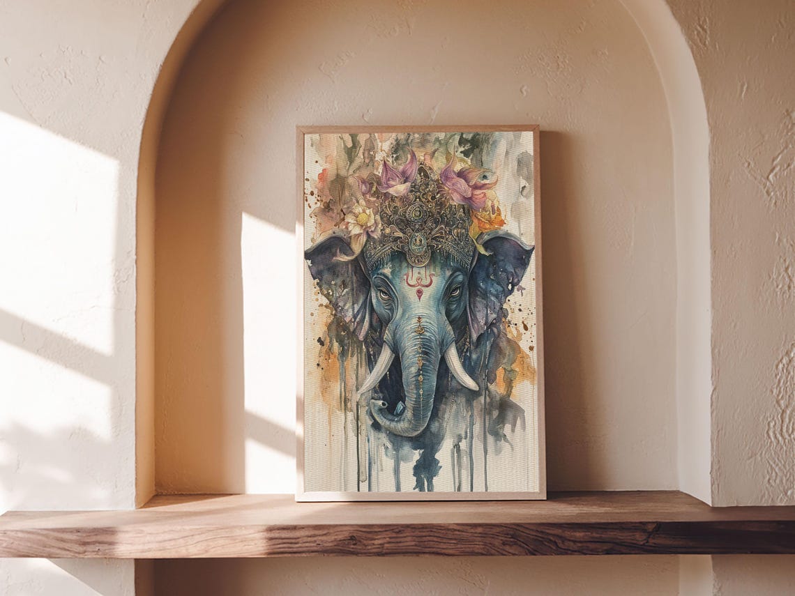 Ganesh Wall Art Ganesha Painting Print Framed Print Painting Of Ganesha Ganesh Art Hindu Art Hinduism Home Decor - Image 4