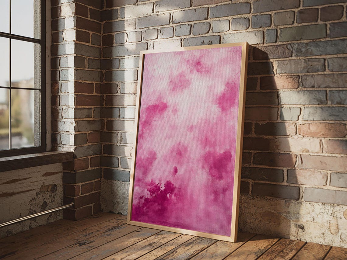 Abstract Pink Clouds Soft Watercolor Dreamy Blush Sky Art Print - Image 6