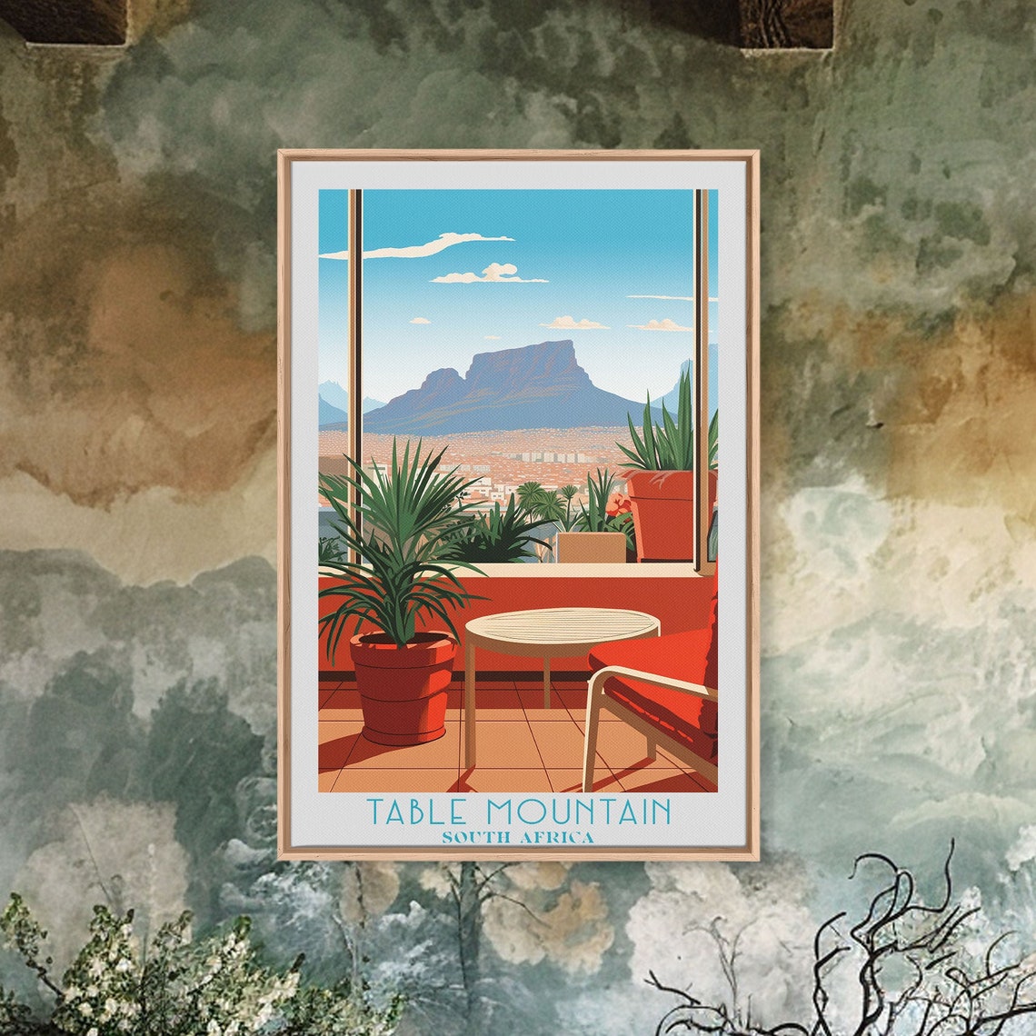 Table Mountain South Africa Sunny Terrace Balcony View Poster - Image 5