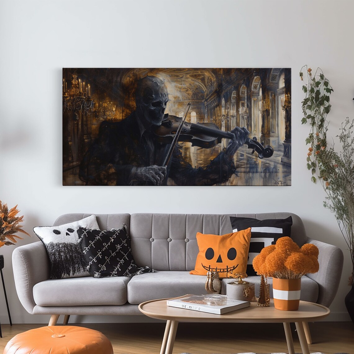 Spectre Violinist Skeleton Playing In Grand Palace Dark Academia Print - Image 6