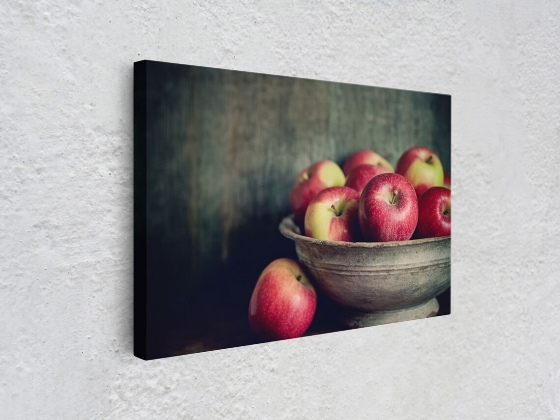 Apples in a Rustic Bowl, Farmhouse Kitchen Art Print - Image 2