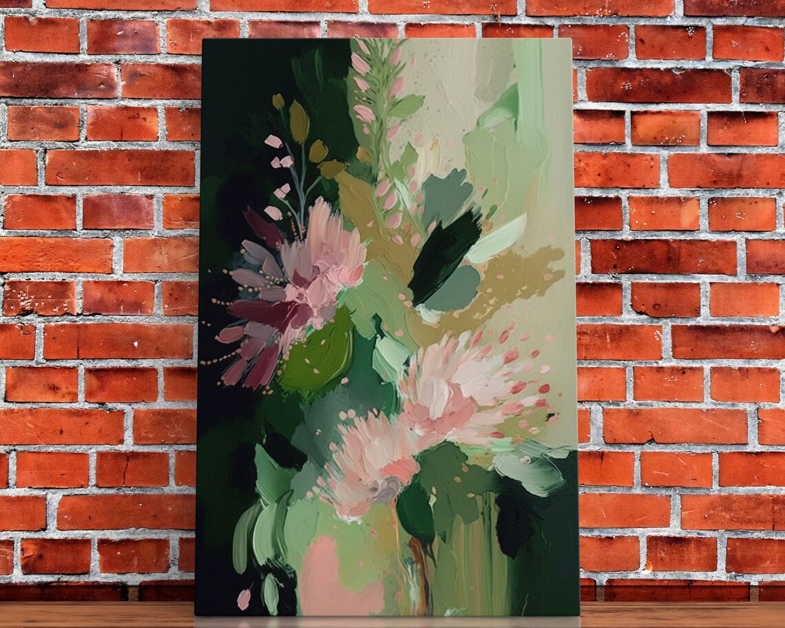 Abstract Flowers Oil Painting Print, Boho Floral Art - Image 5