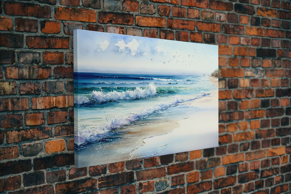 Ocean Beach Abstract Landscape, Coastal Art Print - Image 5